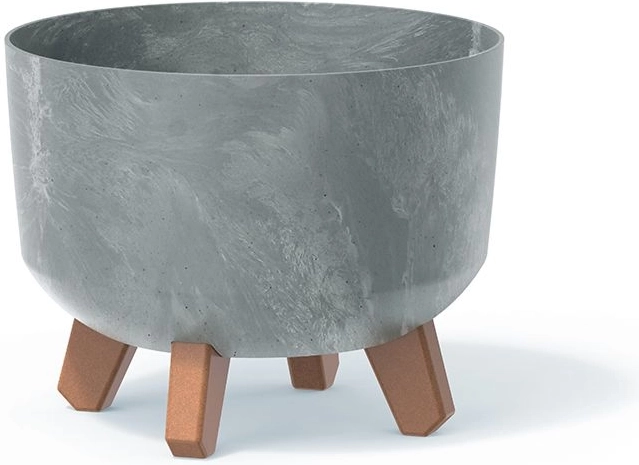 Γλάστρα με εφέ μπετόν σε ποδαράκια 20 cm, γκρι