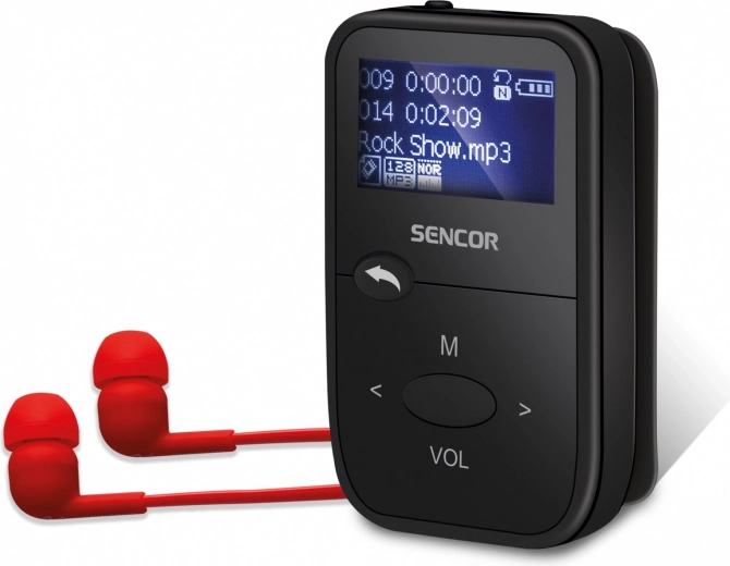 MP3 player SENCOR 8 GB με microSD, FM ραδιόφωνο και κλιπ