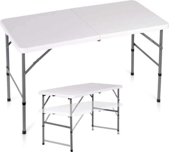 Πτυσσόμενο τραπέζι catering Vilde 2σε1 λευκό 120 × 60 cm, ύψος 49/73,5 cm