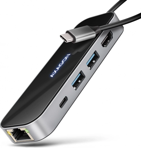 Πολυλειτουργικό USB-C hub 6-σε-1 με HDMI 4K/60 Hz, GLAN και PD 100 W