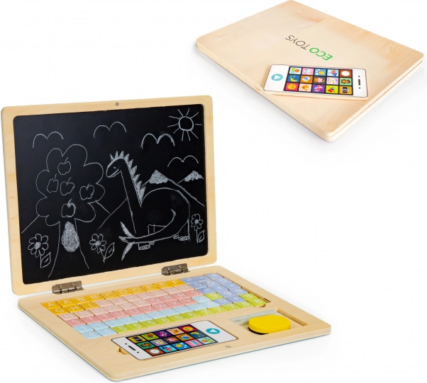 Ξύλινο εκπαιδευτικό notebook με μαγνητικό πίνακα ECO TOYS