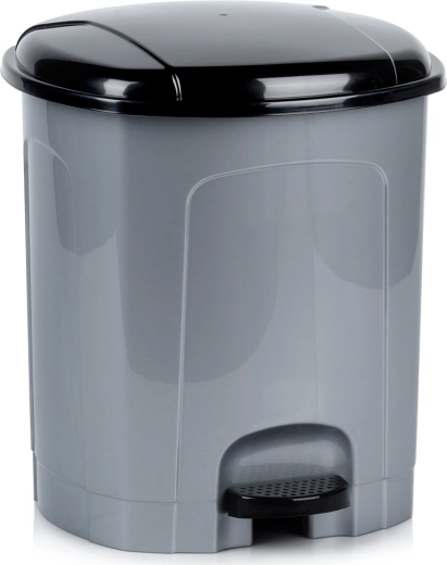 Πλαστικός κάδος απορριμμάτων με πεντάλ 11,5 l – γκρι
