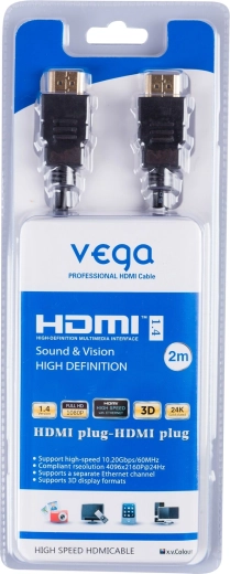Καλώδιο HDMI Vega 2 m με υποστήριξη 4K, 3D και Ethernet