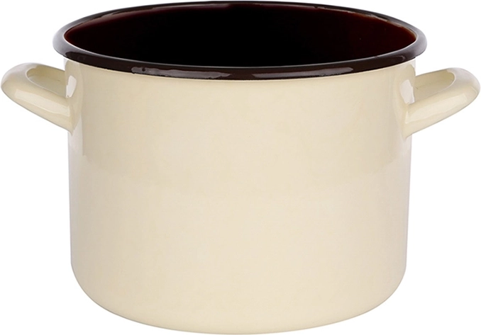 Εμαγιέ κατσαρόλα Silesia 3,3 l 18 cm κρεμ με σκούρο εσωτερικό