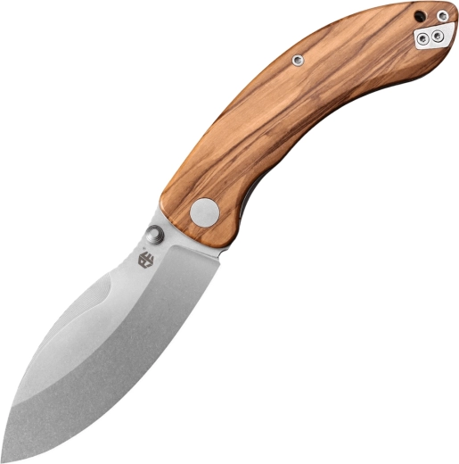 Petrified Fish Zonda πτυσσόμενο μαχαίρι τσέπης 9,5 cm, stonewash, ξύλο ελιάς