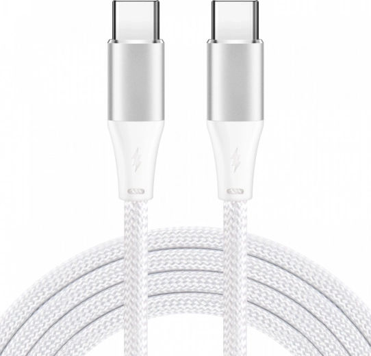 Καλώδιο USB‑C 2 m λευκό, 60 W, PD 3.0 και QC 4.0+