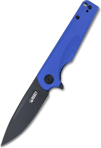 Kubey Wolverine KU233F πτυσσόμενο μαχαίρι τσέπης 7,4 cm, Dark Stonewash, μπλε G10 με κλιπ