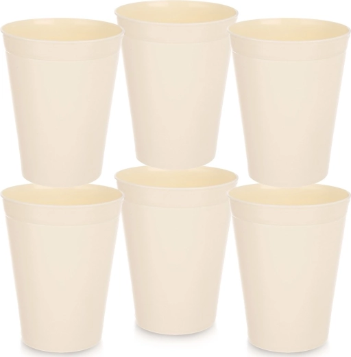 Κρεμ πλαστικά ποτήρια SANDY 300 ml – σετ 6 τεμ.