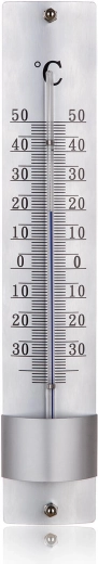 Μεταλλικό θερμόμετρο τοίχου 21,5 cm, ασημί