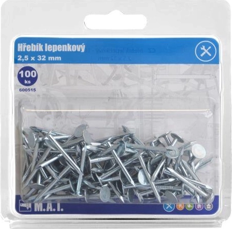 Γαλβανισμένα καρφιά ασφαλτόπανου 32 × 2,5 mm (100 τεμ.)