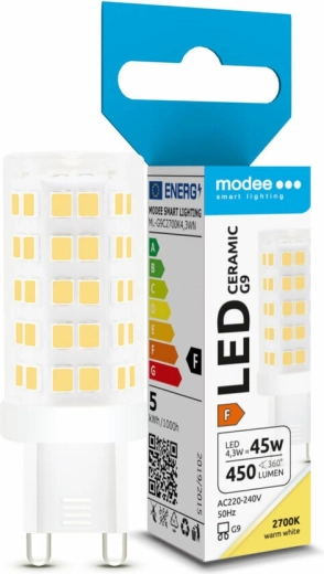 Κεραμική LED λάμπα G9 4,3 W θερμό λευκό