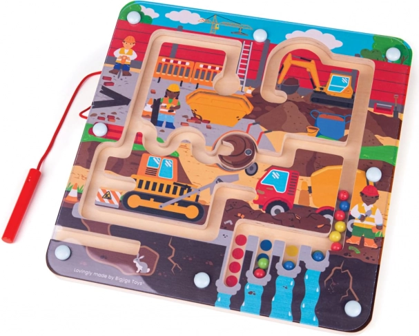 Μαγνητικός λαβύρινθος εργοτάξιο Bigjigs Toys