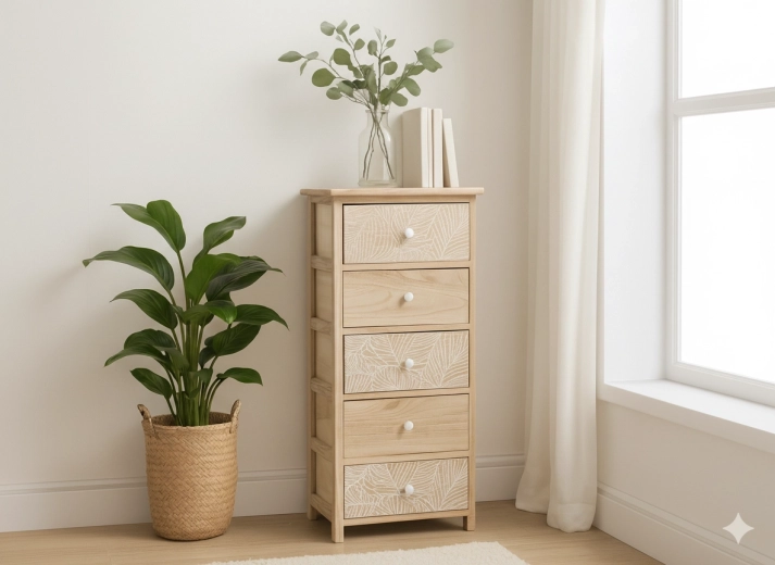 Συρταριέρα με 5 συρτάρια Luiza 40 × 29 × 90 cm