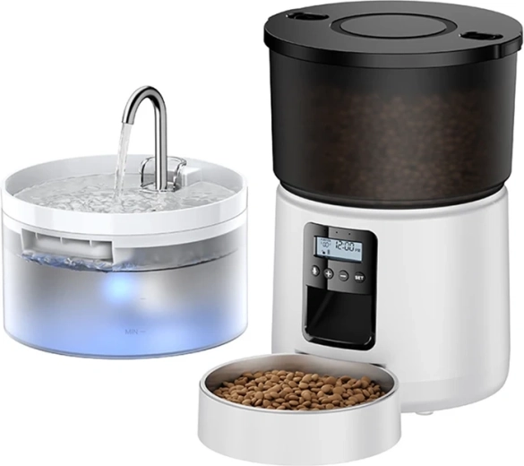 ROJECO Button αυτόματη ταΐστρα 3 l με σιντριβάνι νερού 2 l