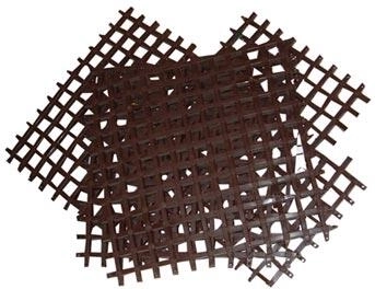 Συναρμολογούμενο πλαστικό πατάκι 25 × 25 cm, καφέ (4 τεμ.)