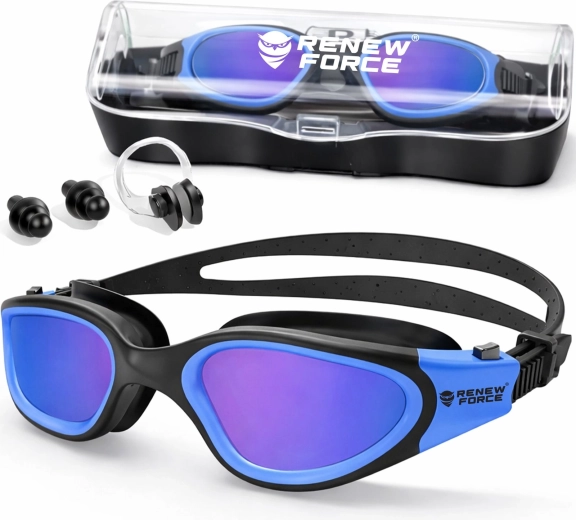 Γυαλιά κολύμβησης με πόλωση, UV400 και anti-fog (μπλε) - 1 τεμ.