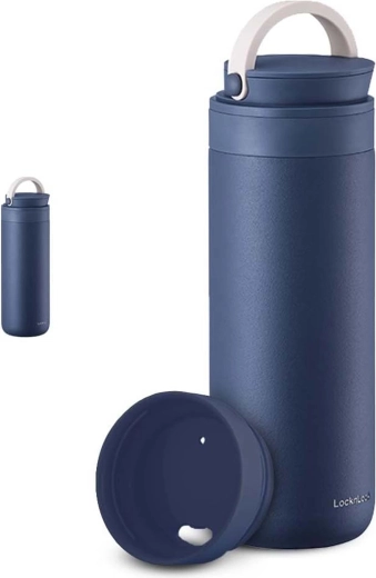 Ανοξείδωτο θερμός με χερούλι LocknLock Metro Two-Away 475 ml μπλε