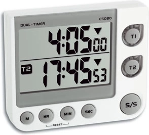 TFA ψηφιακός διπλός χρονοδιακόπτης 2-Timer λευκός - 1 τεμάχιο