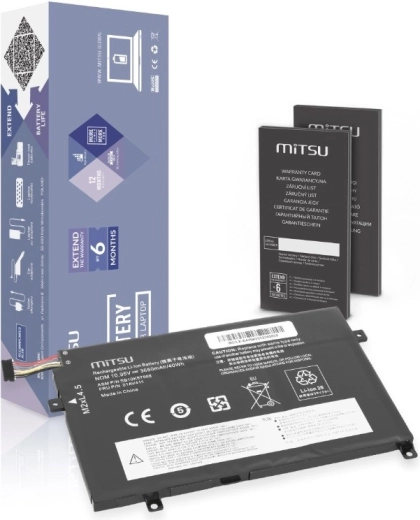 Μπαταρία MITSU 01AV411 για Lenovo ThinkPad E470 και E475 3650 mAh (40 Wh) 10,95 V