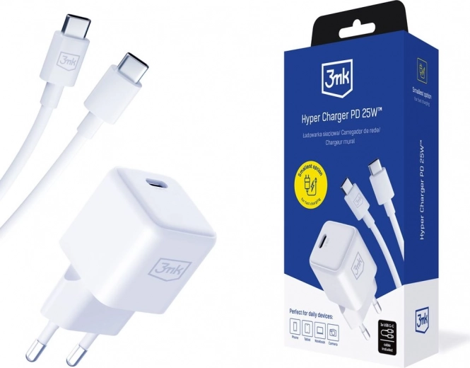 3mk hyper φορτιστής 25W PD με καλώδιο USB-C