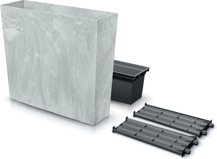 Ψηλή ζαρντινιέρα URBI Case Beton Effect με ένθετο 77 cm