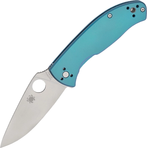 Πτυσσόμενο μαχαίρι τσέπης Spyderco Tenacious Blue, λαβή τιτανίου, σατινέ λεπίδα 8,5 cm