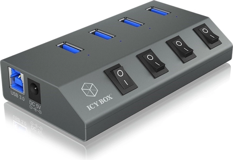 Τετράθυρο USB 3.0 hub με διακόπτες IB-HUB1405C