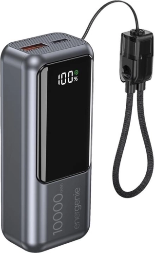 Powerbank με οθόνη LCD 10 000 mAh QC 3.0 20 W γκρι
