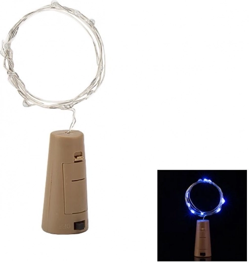Μπλε LED γιρλάντα με πώμα από φελλό για μπουκάλι