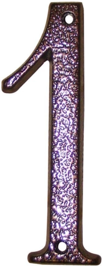 Αριθμός οικίας 1 καφέ, ψευδάργυρος, 117 mm