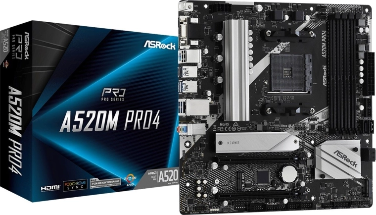 Μητρική πλακέτα ASROCK A520M PRO4 (AM4, microATX)