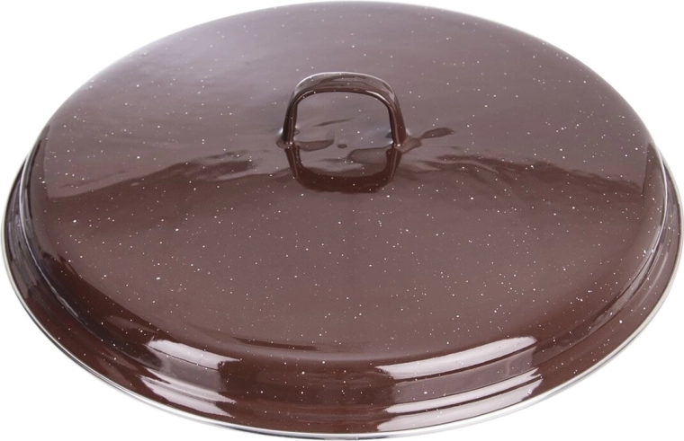 Σμάλτινο καπάκι Brown με χείλος 37,5 cm
