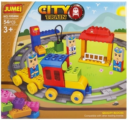 Κατασκευαστικό σετ Jumei City τρενάκι 54 τεμάχια 28 × 26 cm - 1 τεμάχιο