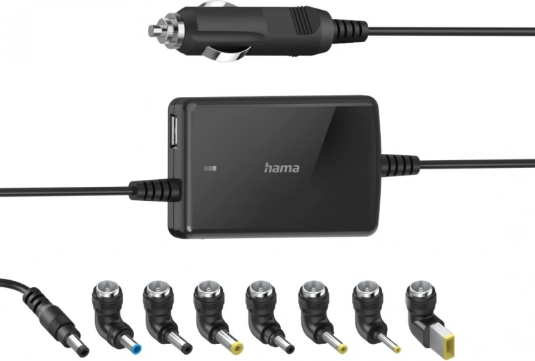 Καθολικός αντάπτορας αυτοκινήτου για laptop 15–19 V, 70 W με USB