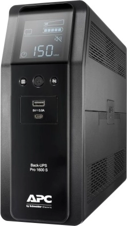 APC Back‑UPS Pro 1600 VA (960 W) με καθαρό ημιτονοειδές κύμα, AVR και LCD