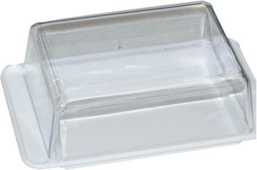 Ορθογώνια βουτυριέρα 15 × 10 cm με διαφανές καπάκι