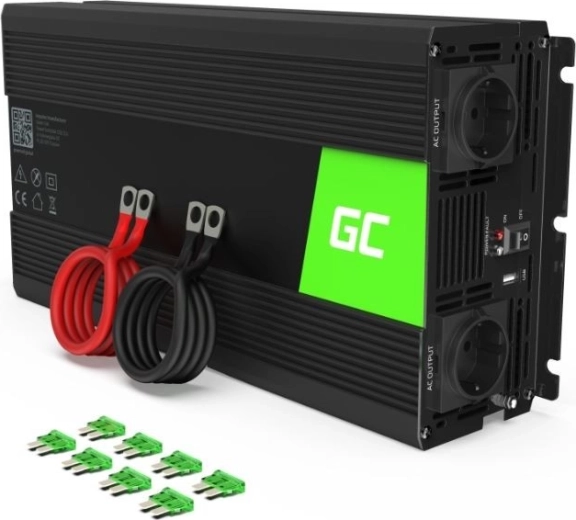 Μετατροπέας τάσης 12V/230V Green Cell με τροποποιημένο ημίτονο 1500W