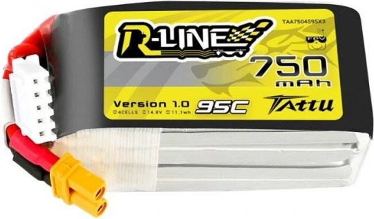 Tattu r-line 750 mah 14,8 v 95c LiPo μπαταρία 4S με σύνδεσμο XT30