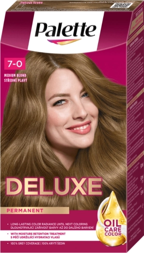 Palette Deluxe 7-0 μεσαίο ξανθό, μόνιμη βαφή μαλλιών 50 ml