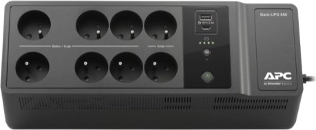 Εφεδρικό τροφοδοτικό APC Back-UPS 850VA με USB-C και USB-A, 230 V, 8 πρίζες