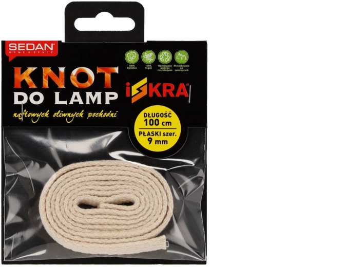 Επίπεδο βαμβακερό φυτίλι ISKRA 9 mm, μήκος 100 cm