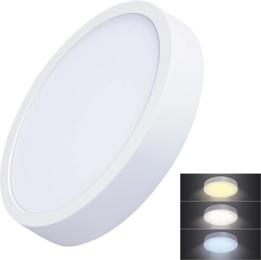 Solight LED μίνι πάνελ CCT, επιφανειακής τοποθέτησης, στρογγυλό 24 W