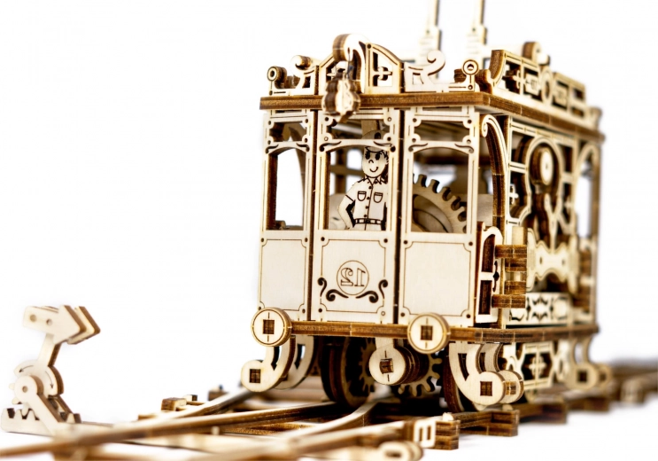 Ξύλινο 3D παζλ τραμ με ράγες WOODEN CITY (273 κομμάτια)
