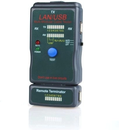 Δοκιμαστής διόδων για καλώδια RJ11, UTP, STP, USB A/B
