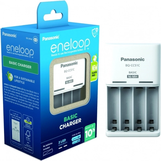Φορτιστής Eneloop basic χωρίς επαναφορτιζόμενες μπαταρίες AA/AAA