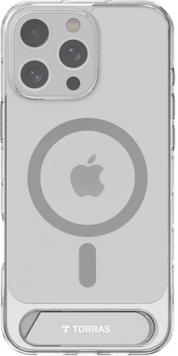Θήκη Torras Pstand για iPhone 16 Pro – διάφανη μαγνητική θήκη με βάση στήριξης