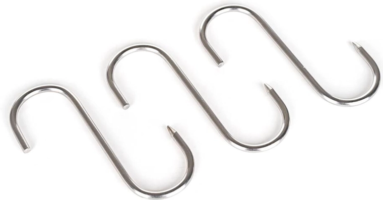 Γάντζοι για καπνιστήριο AKCENT από ανοξείδωτο ατσάλι 11 × 8,5 cm, διάμετρος 5 mm (3 τεμ.)
