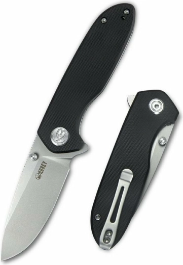 Kubey Belus KU342A μαύρο πτυσσόμενο μαχαίρι τσέπης 7,5 cm με λαβή G10 και κλιπ
