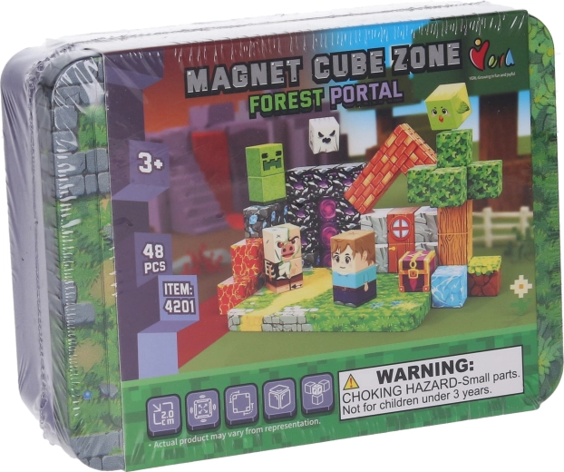Κατασκευαστικό σετ Magnet cube zone forest portal (48 τεμάχια)