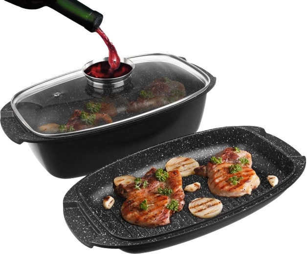 Γρανιτένιο ταψί 3σε1 με καπάκι GRANDE 5 l, 39 × 22 cm
